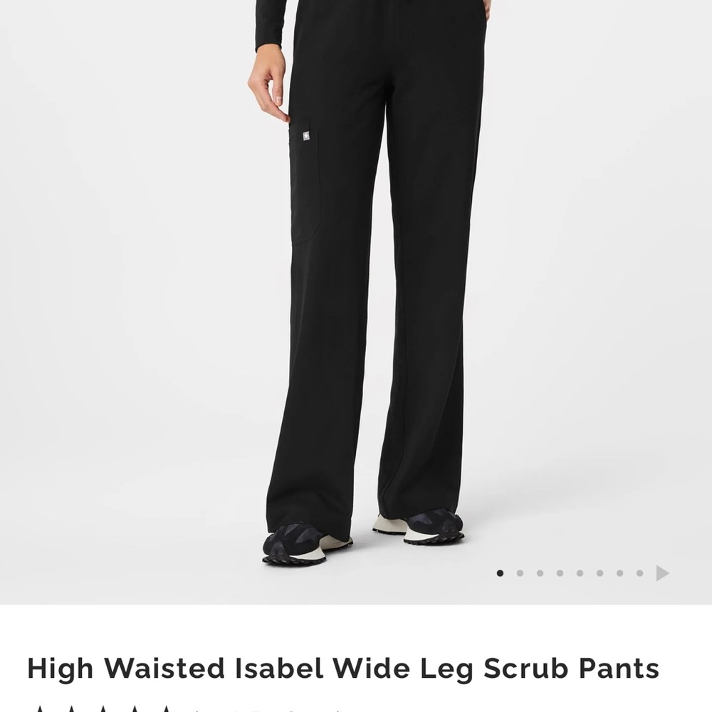 Isabel Black Wide Leg Scrub Pants